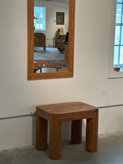 Chubby Split-Reed Bamboo Side Table, c. 1980