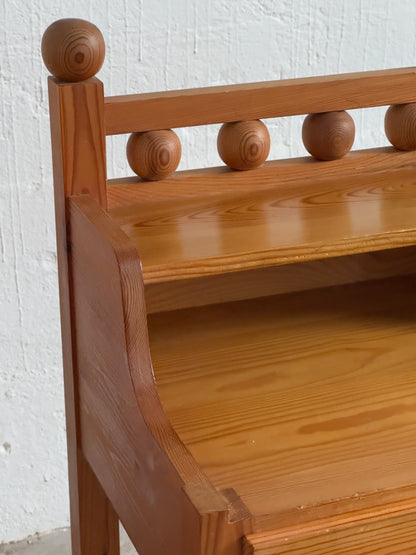 Pair of Swedish Modern Pine Bedside Tables, Mid 20th C.