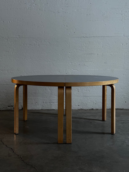 Alvar Aalto Half-Round Birch Table for Artek, Two-Part c. 1970