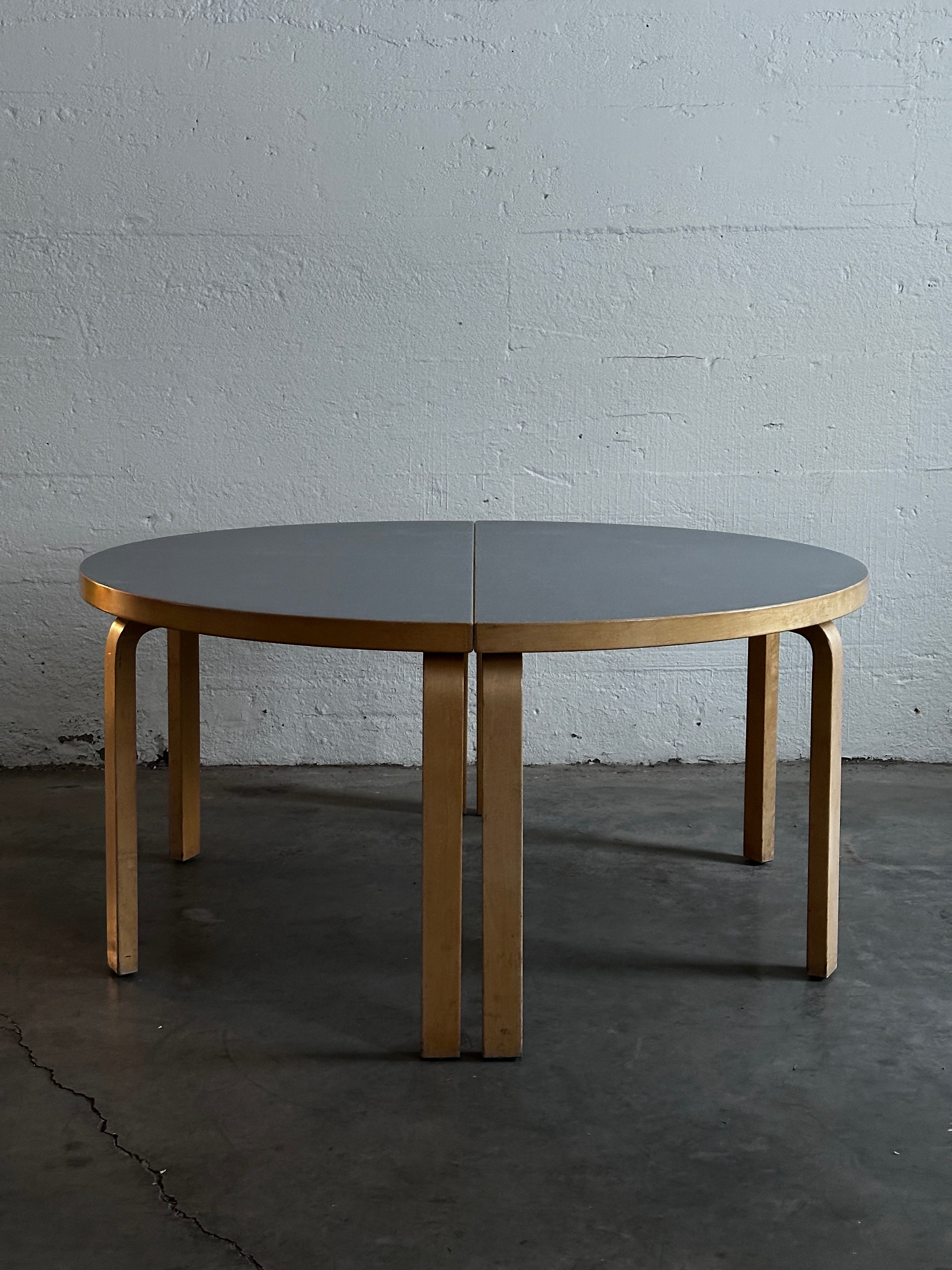 Alvar Aalto Half Round Birch Table for Artek, Model 96,Two-Part c. 1970 ...