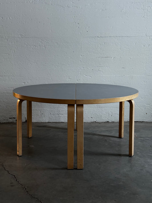 Alvar Aalto Half-Round Birch Table for Artek, Model 96, Two-Part c. 1970