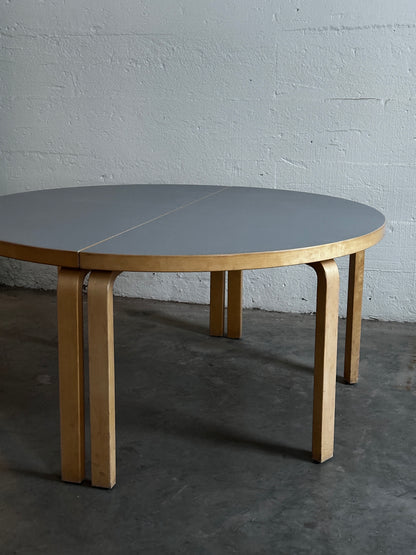 Alvar Aalto Half-Round Birch Table for Artek, Two-Part c. 1970