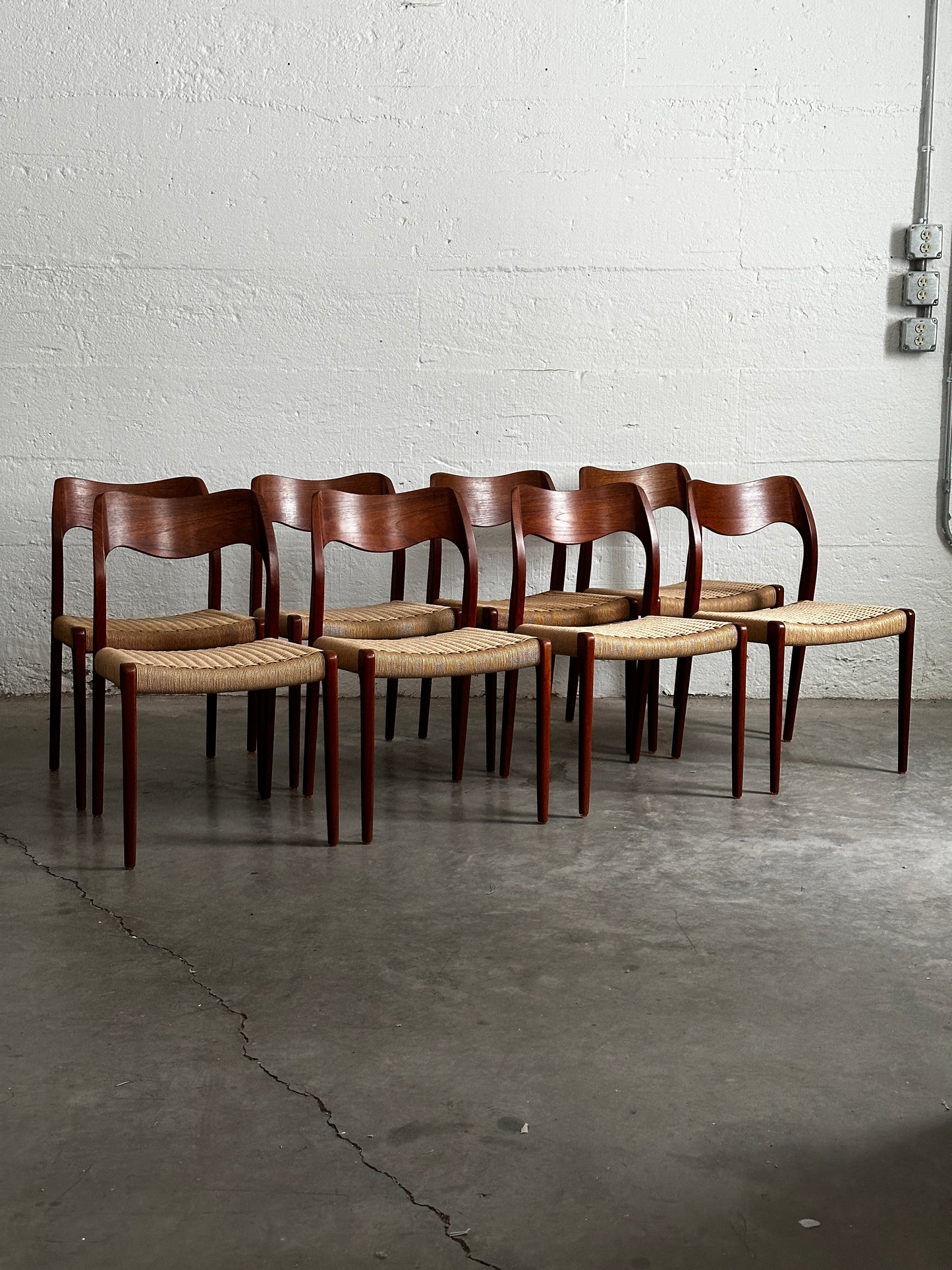 Niels O. Møller Model 71 Dining Chairs for J.L. Møller, Set of Eight, c. 1970