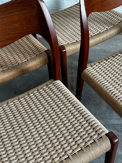 Niels O. Møller Model 71 Dining Chairs for J.L. Møller, Set of Eight, c. 1970
