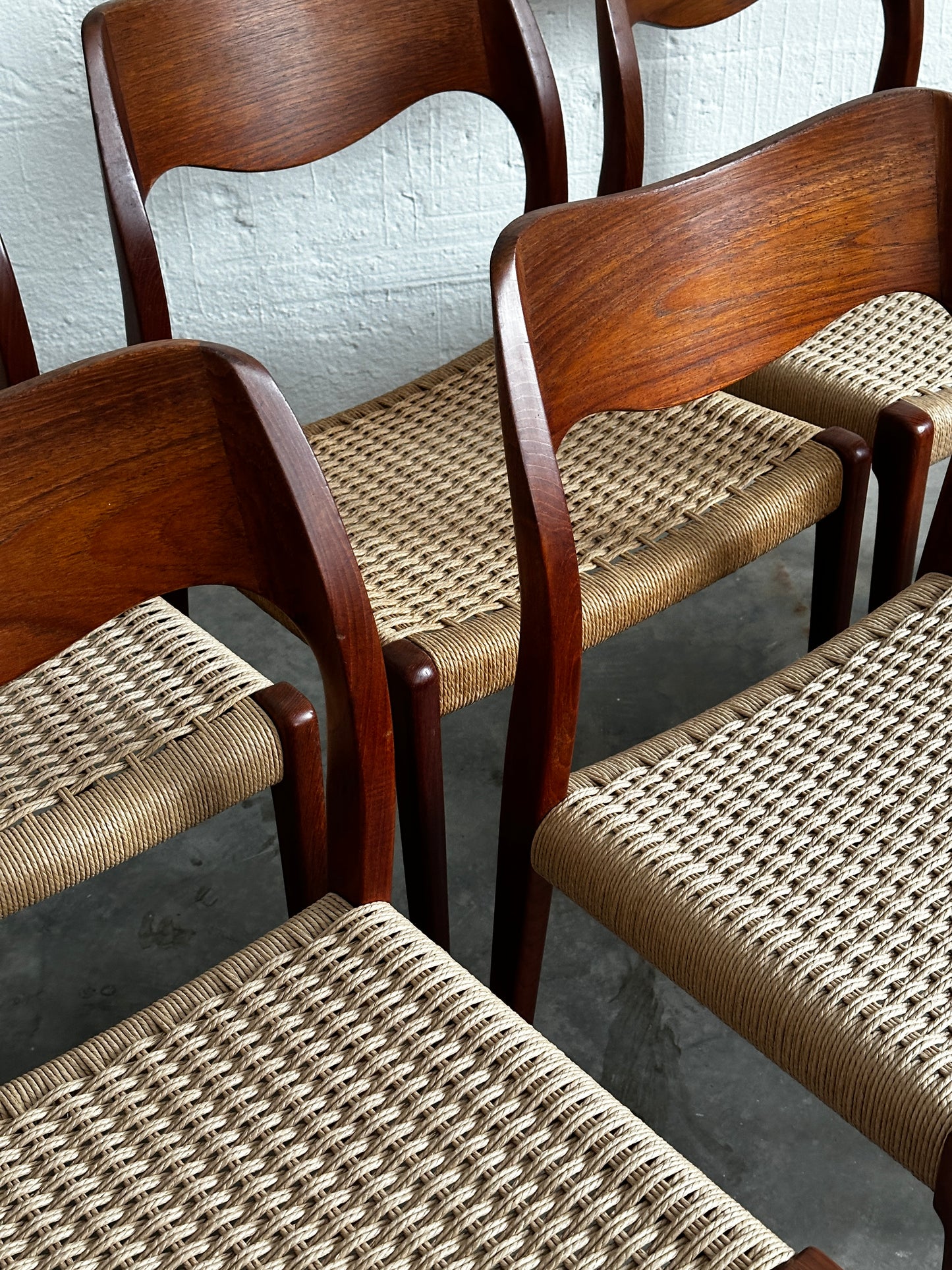 Niels O. Møller Model 71 Dining Chairs for J.L. Møller, Set of Eight, c. 1970
