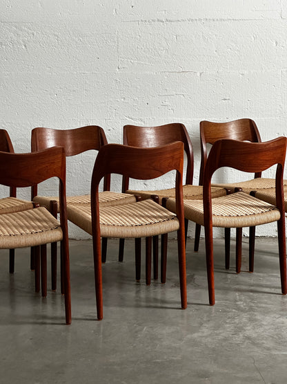 Niels O. Møller Model 71 Dining Chairs for J.L. Møller, Set of Eight, c. 1970