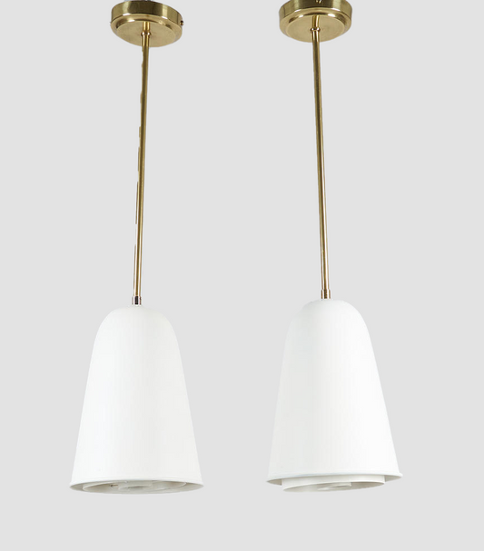 Pair of ITSU Mid-Century Brass & Metal Ceiling Lamps c. 1950 (Coming Soon)