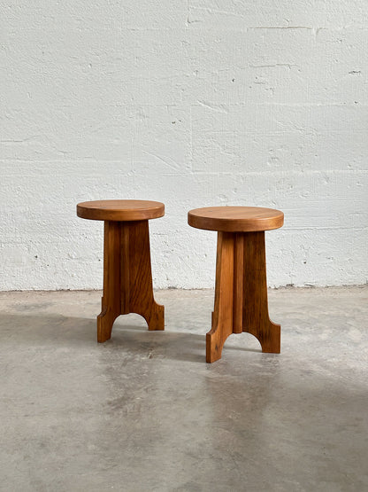 Pair of Pine Stools or Side Tables 20th Century, Sweden