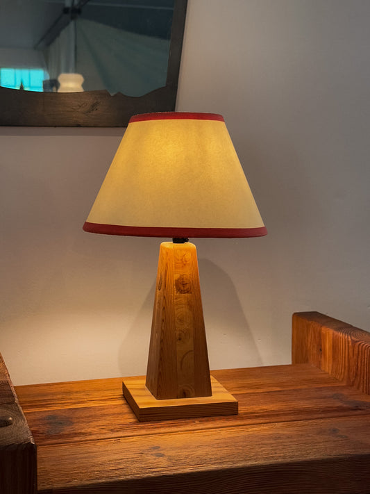 Obelisk-Shaped Pine Table Lamp, Sweden, c. 1970