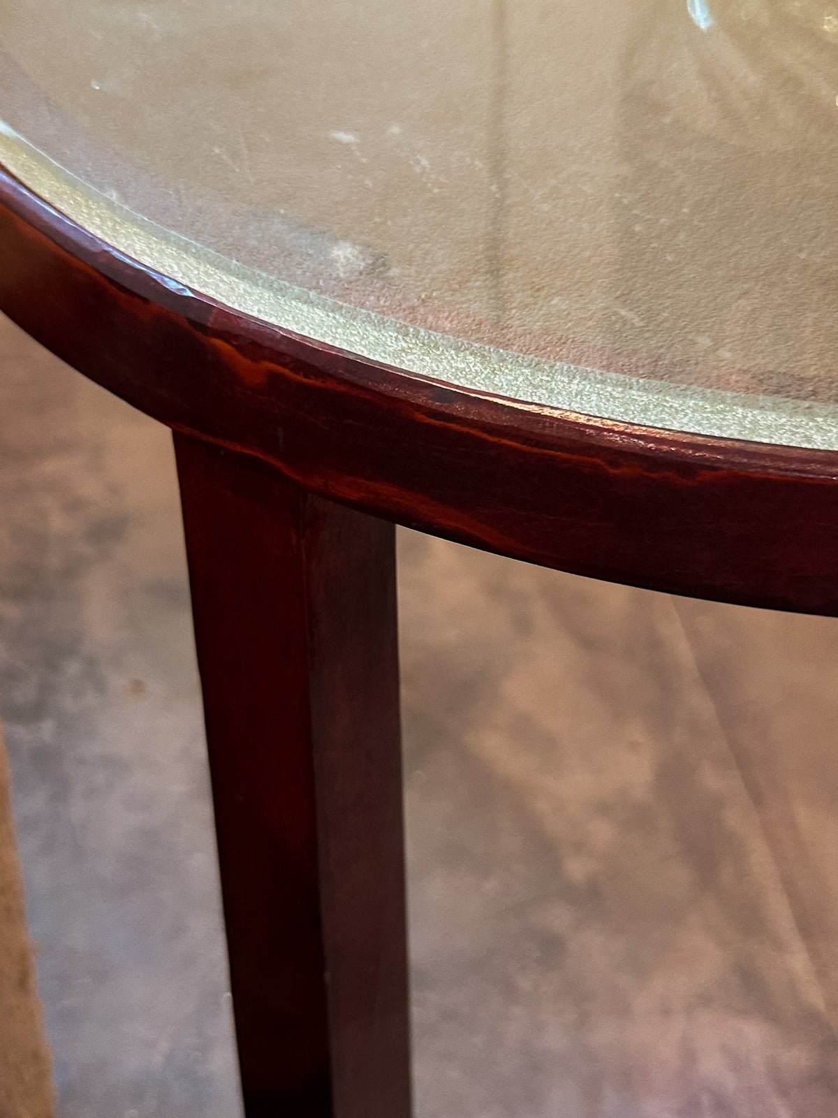 Swedish Modern Occasional Table with Frosted Glass Top, c. 1940
