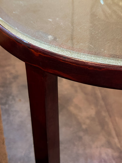 Swedish Modern Occasional Table with Frosted Glass Top, c. 1940