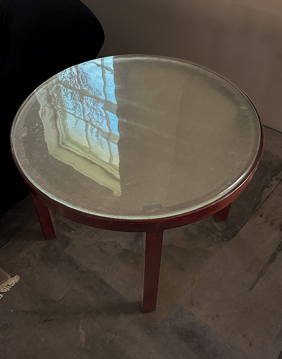Swedish Modern Occasional Table with Frosted Glass Top, c. 1940