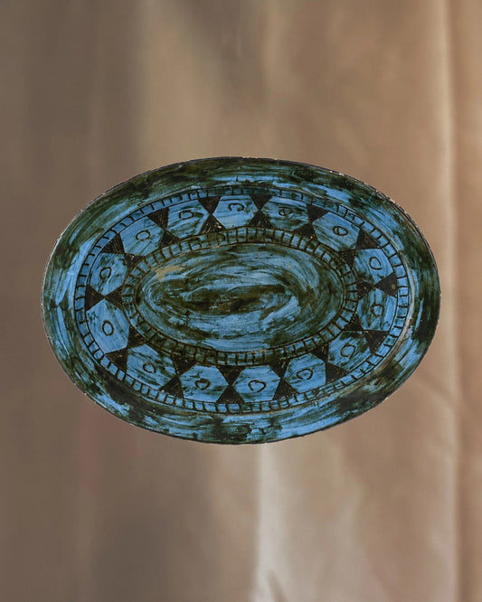 Oval Earthenware Dish by Jérôme Massier, France, c. 1900