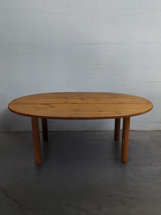 Swedish Pine Oval Shaped Coffee Table c. 1950