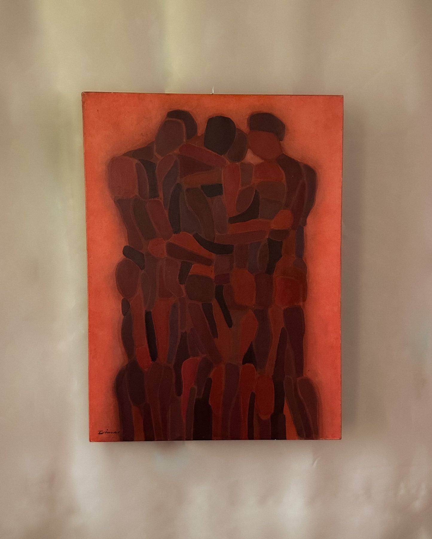 Red Persons, Oil on Canvas, Mid 20th Century