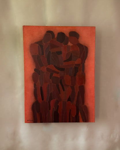 Red Persons, Oil on Canvas, Mid 20th Century
