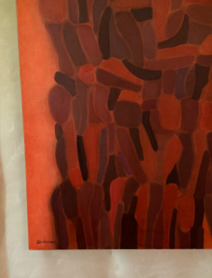 Red Persons, Oil on Canvas, Mid 20th Century