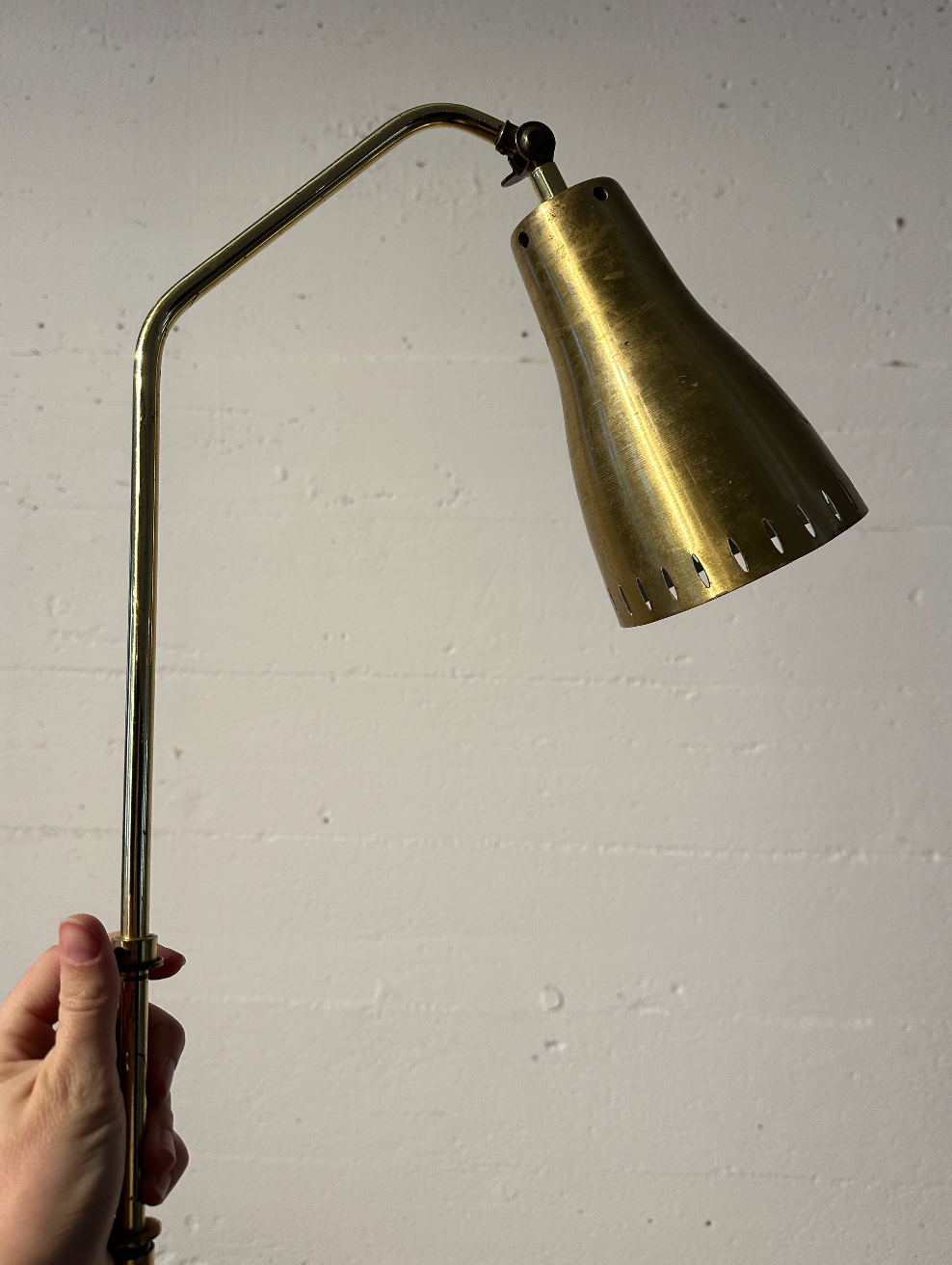 20th C. Swedish Modern Brass Wall Lamp
