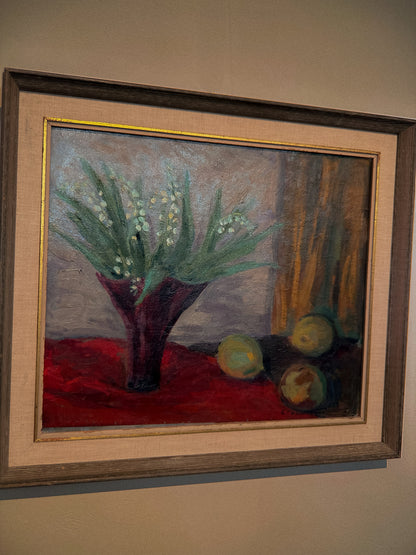Swedish Still Life with Lily of the Valley, Oil on Panel