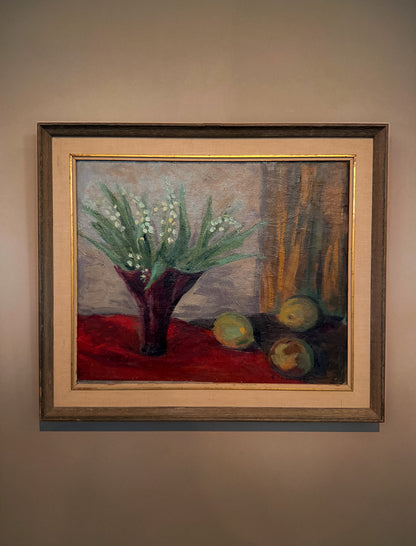 Swedish Still Life with Lily of the Valley, Oil on Panel