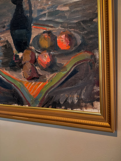Still Life with Pitcher and Fruit, Oil on Panel