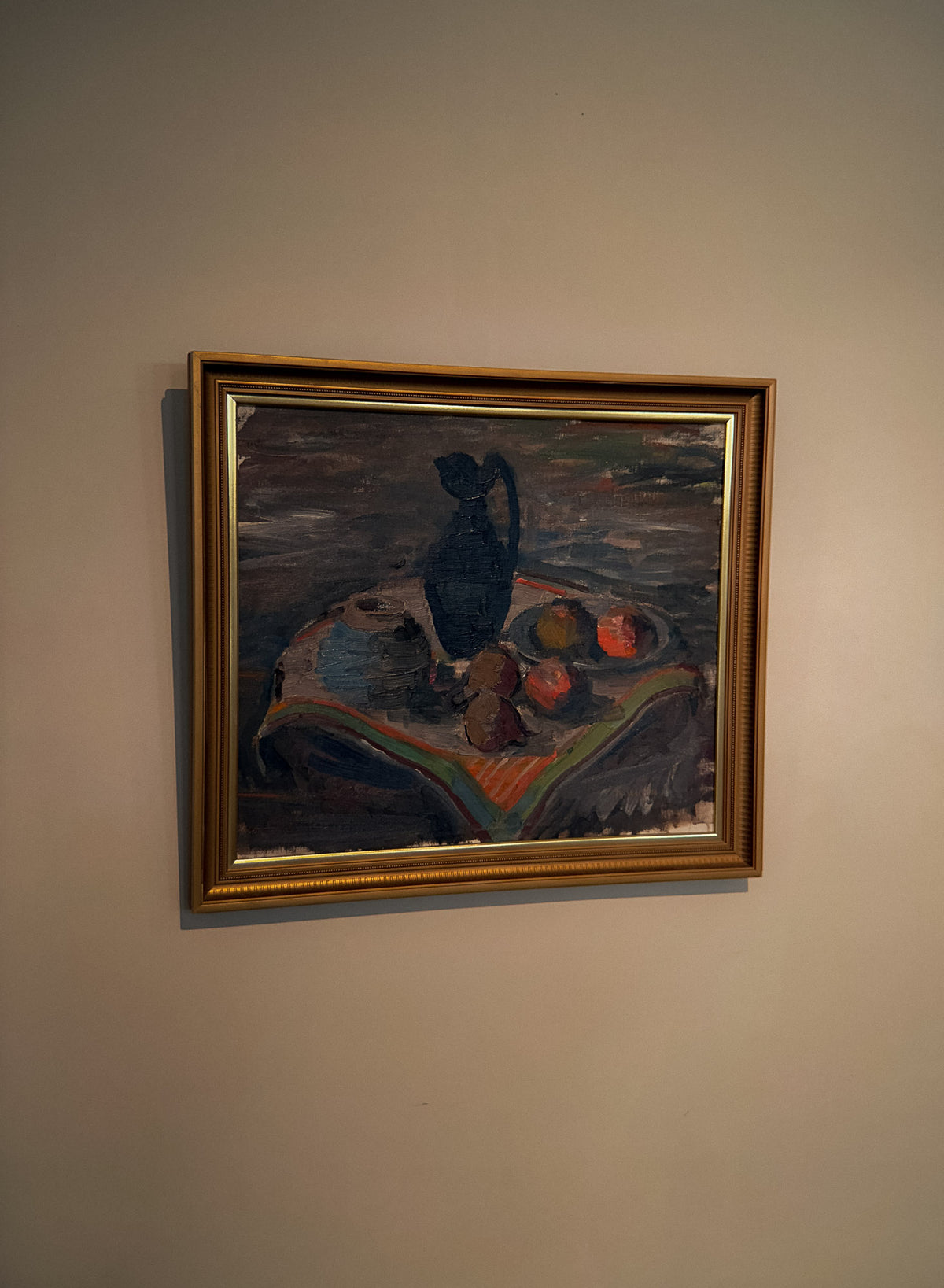 Still Life with Pitcher and Fruit, Oil on Panel