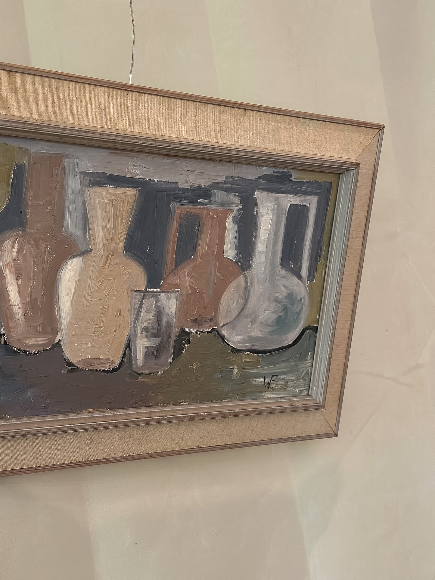 Still Life Vessels Oil on Canvas, Swedish Artist