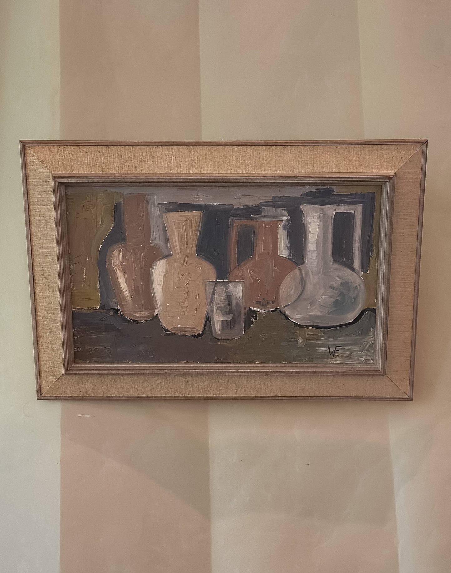 Still Life Vessels Oil on Canvas, Swedish Artist