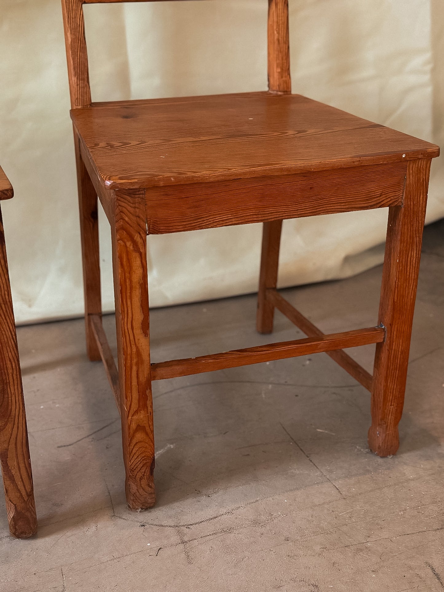 Swedish Pine Country Chairs, Pair, Early 20th C.