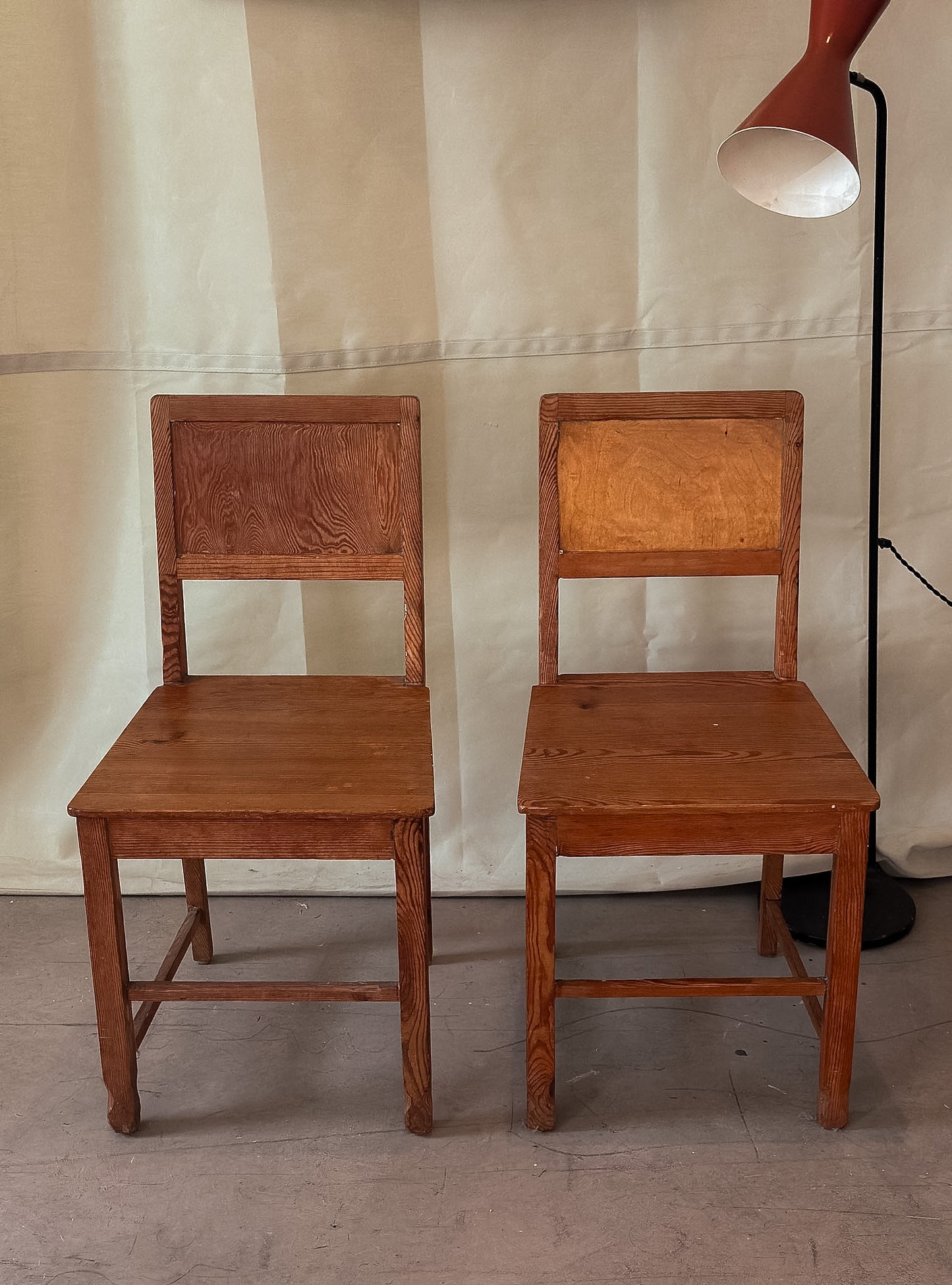Swedish Pine Country Chairs, Pair, Early 20th C.