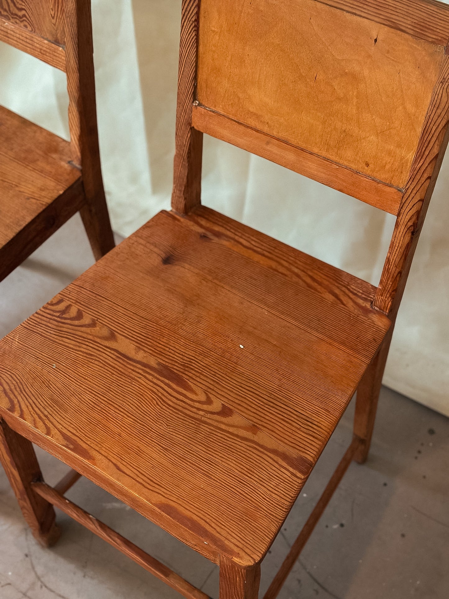 Swedish Pine Country Chairs, Pair, Early 20th C.