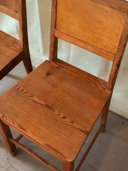 Swedish Pine Country Chairs, Pair, Early 20th C.