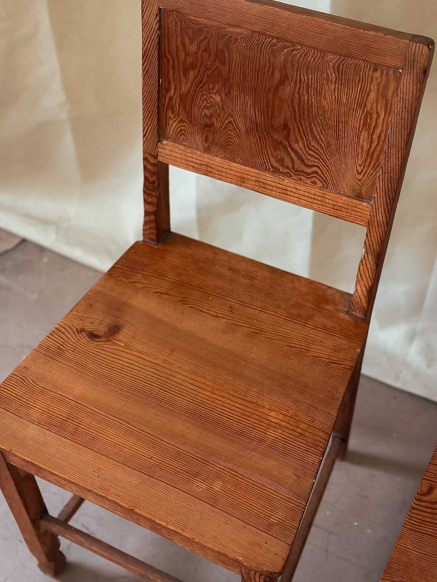 Swedish Pine Country Chairs, Pair, Early 20th C.