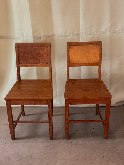 Swedish Pine Country Chairs, Pair, Early 20th C.