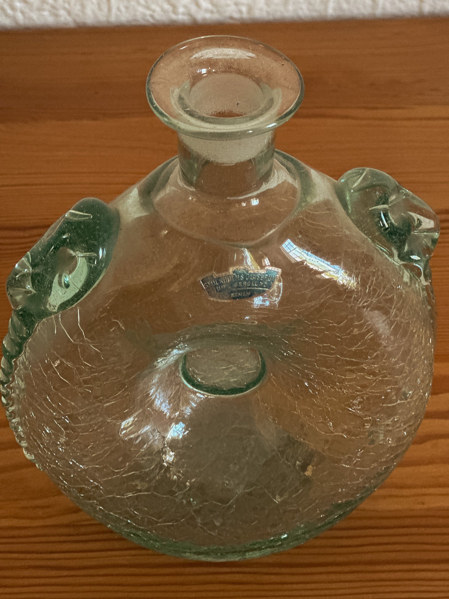 Ture Berglund Glass Circular Vase, Sweden c. 1950