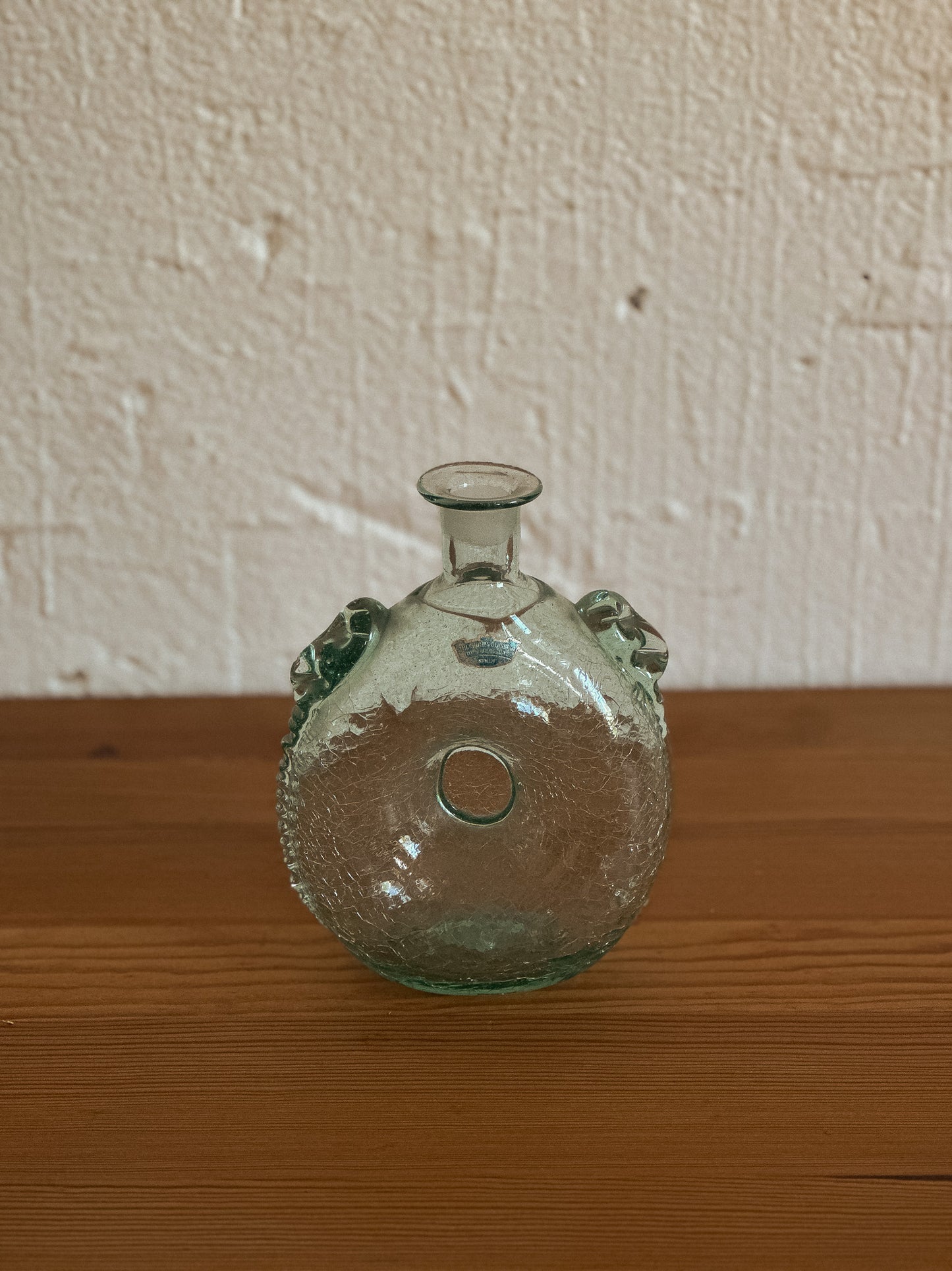 Ture Berglund Glass Circular Vase, Sweden c. 1950