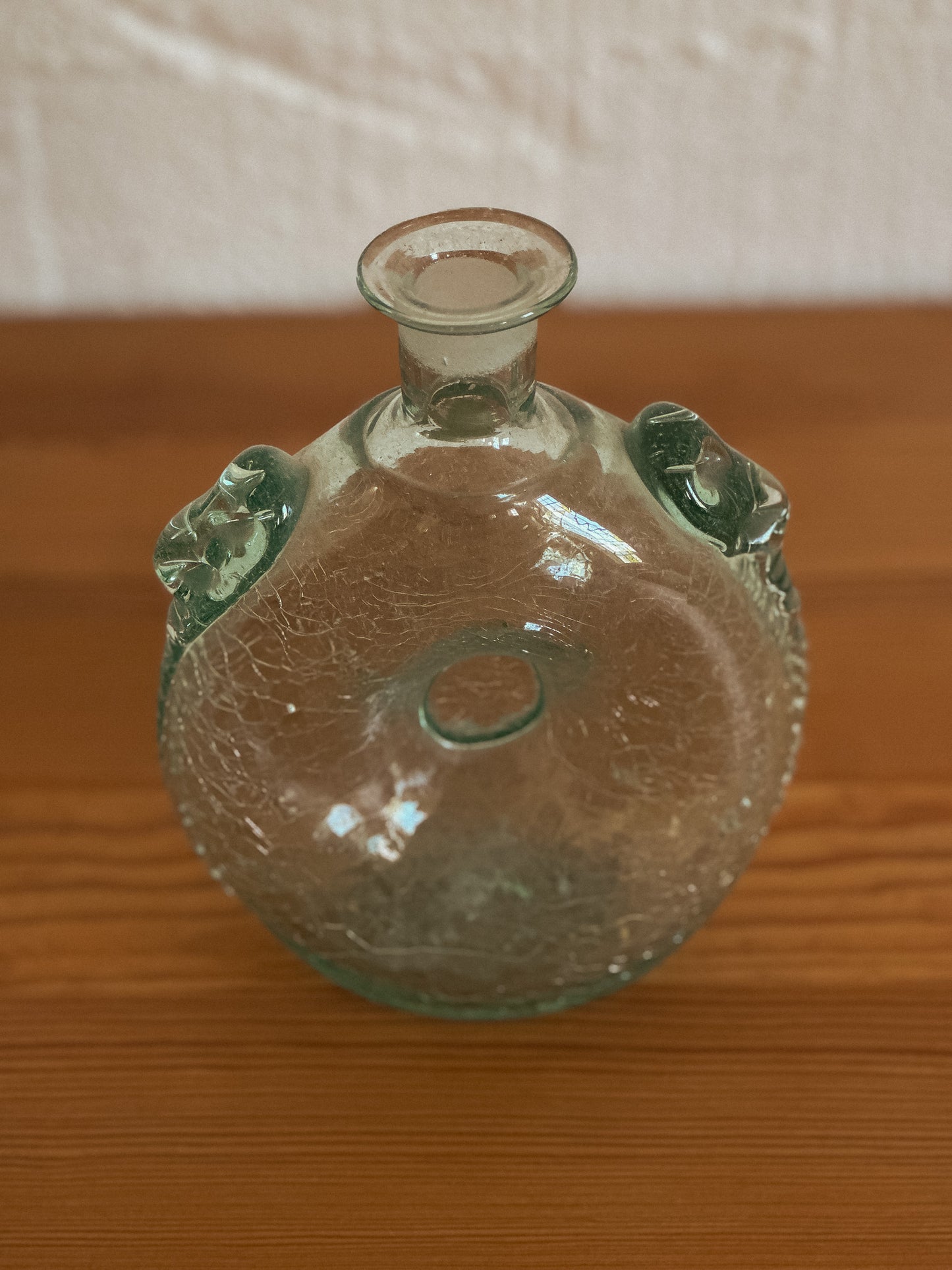 Ture Berglund Glass Circular Vase, Sweden c. 1950