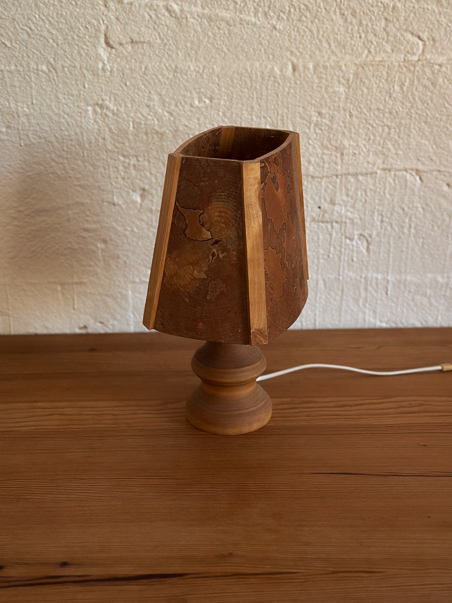 Wooden Hand Turned Lamp, Swedish