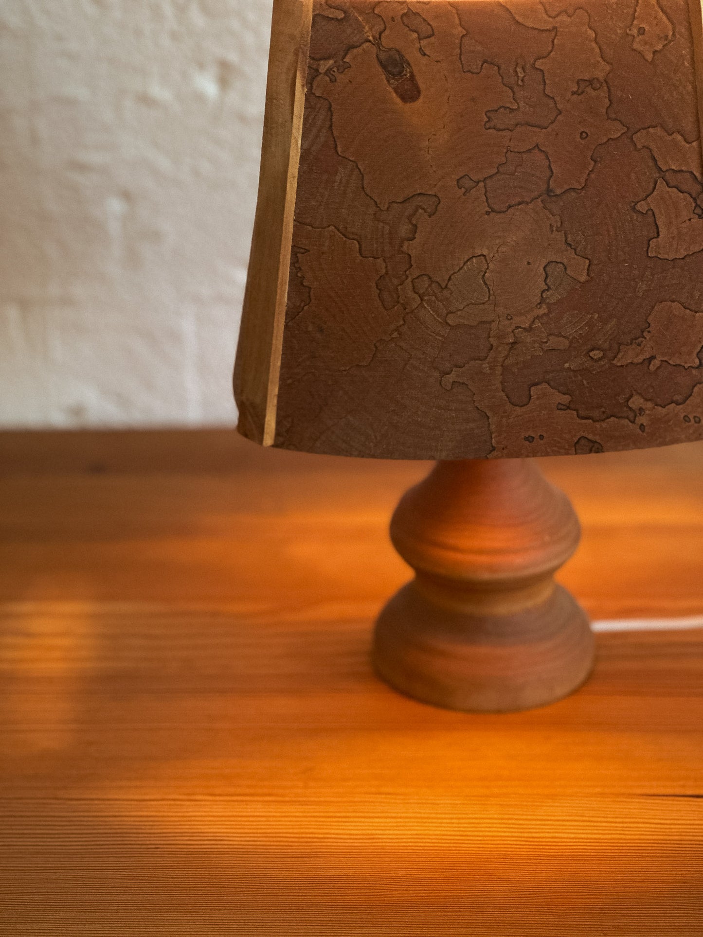 Wooden Hand Turned Lamp, Swedish
