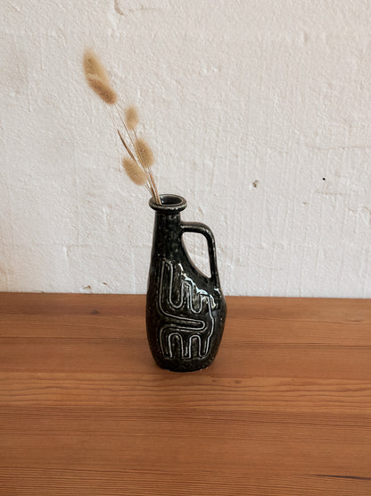Vintage Forest Green Ceramic Vase, Swedish