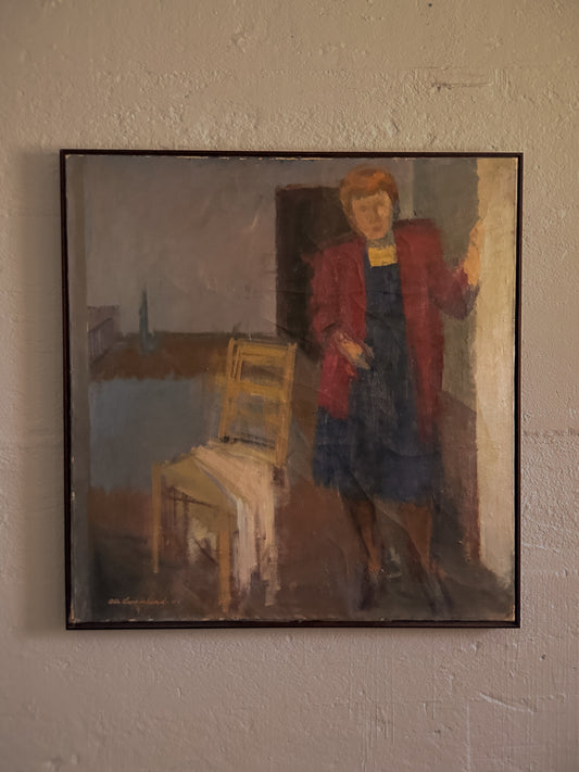 “Woman and Chair” Large Oil on Canvas, 1945