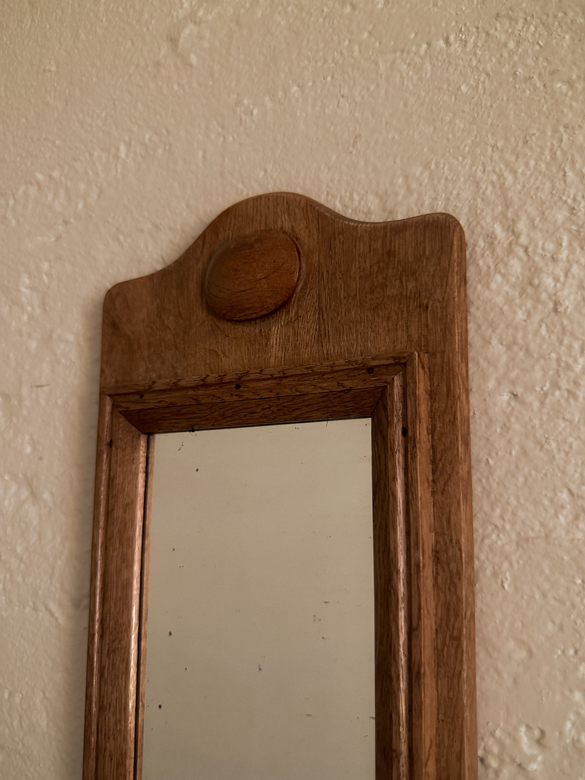 Oak Mirror with Domed Crown, Sweden, c. 1930