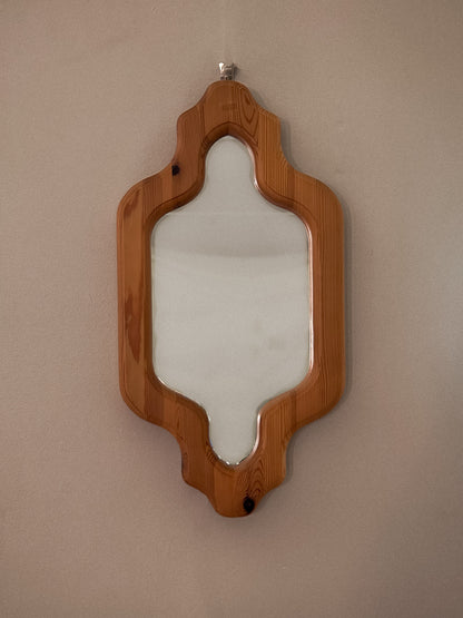 Shaped Pine Wall Mirror, Sweden