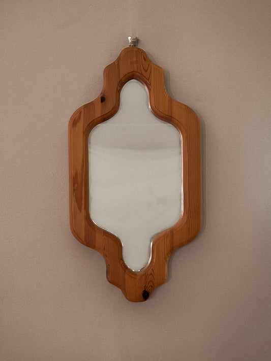 Shaped Pine Wall Mirror, Sweden