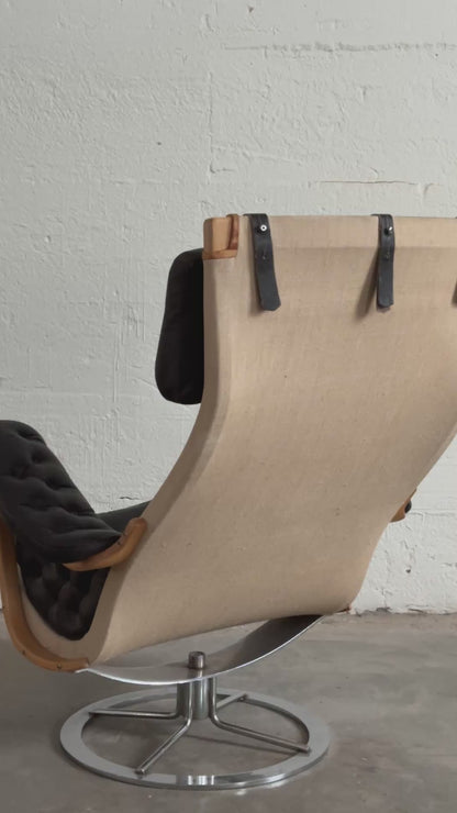 Bruno Mathsson Pernilla Chair and Ottoman for DUX, c. 1970