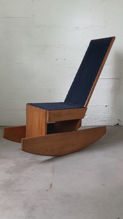 Handmade American Architectural Craft Rocker, 20th Century