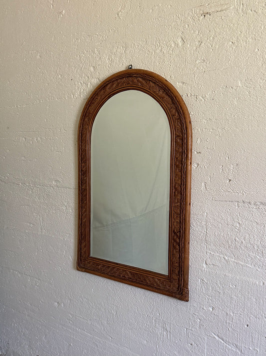 Italian Woven Reed Mirror, 1960