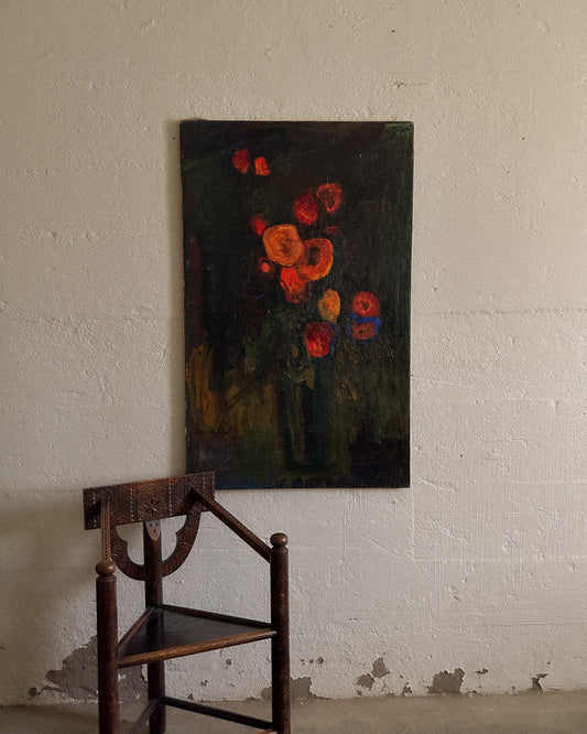 Flowers in the French Moonlight, Oil on Canvas