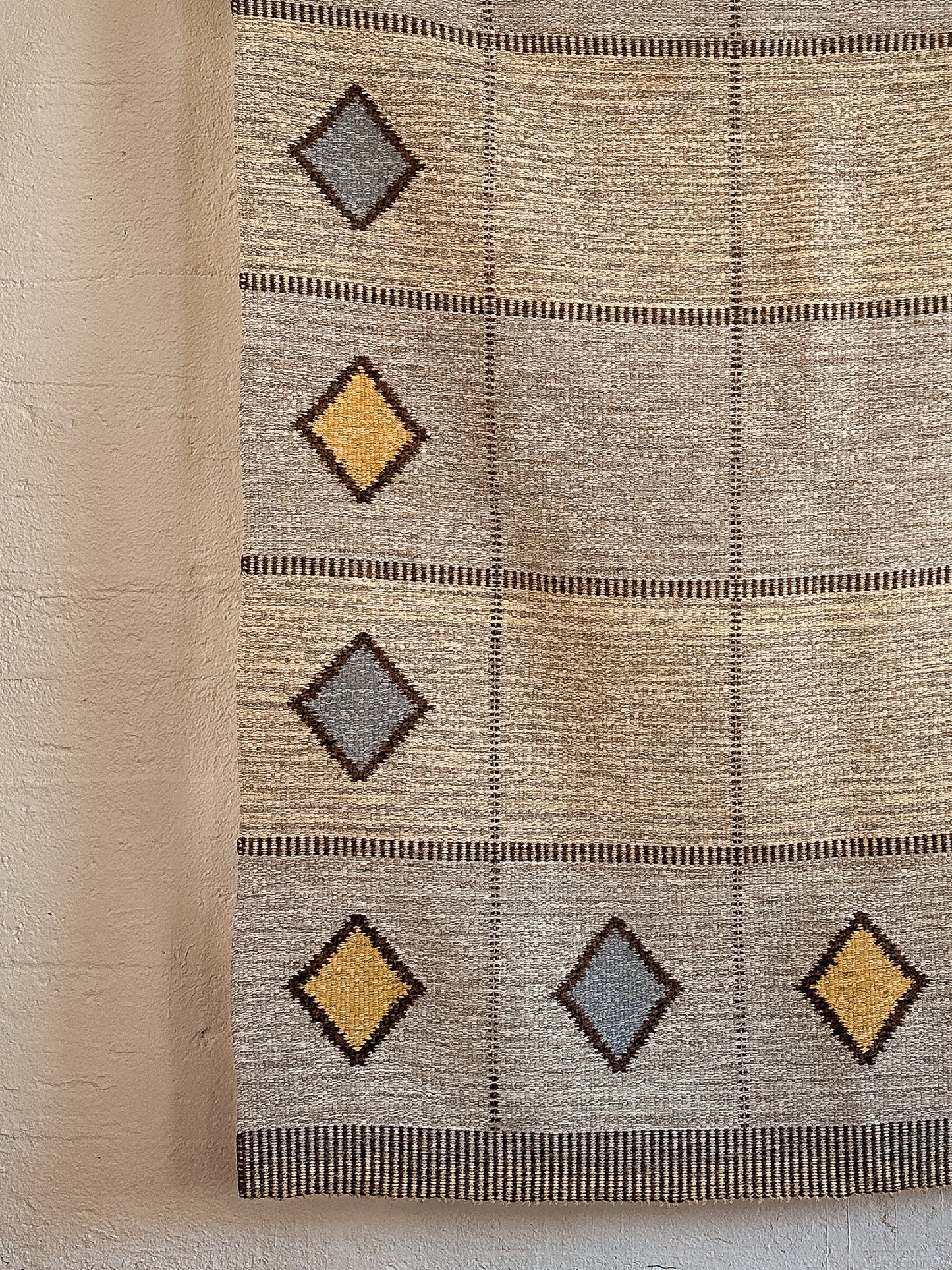 Handwoven Flatweave Rug, Rölakan Technique, Signed by Artist c. 1970
