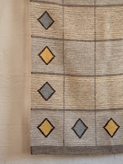 Handwoven Flatweave Rug, Rölakan Technique, Signed by Artist c. 1970
